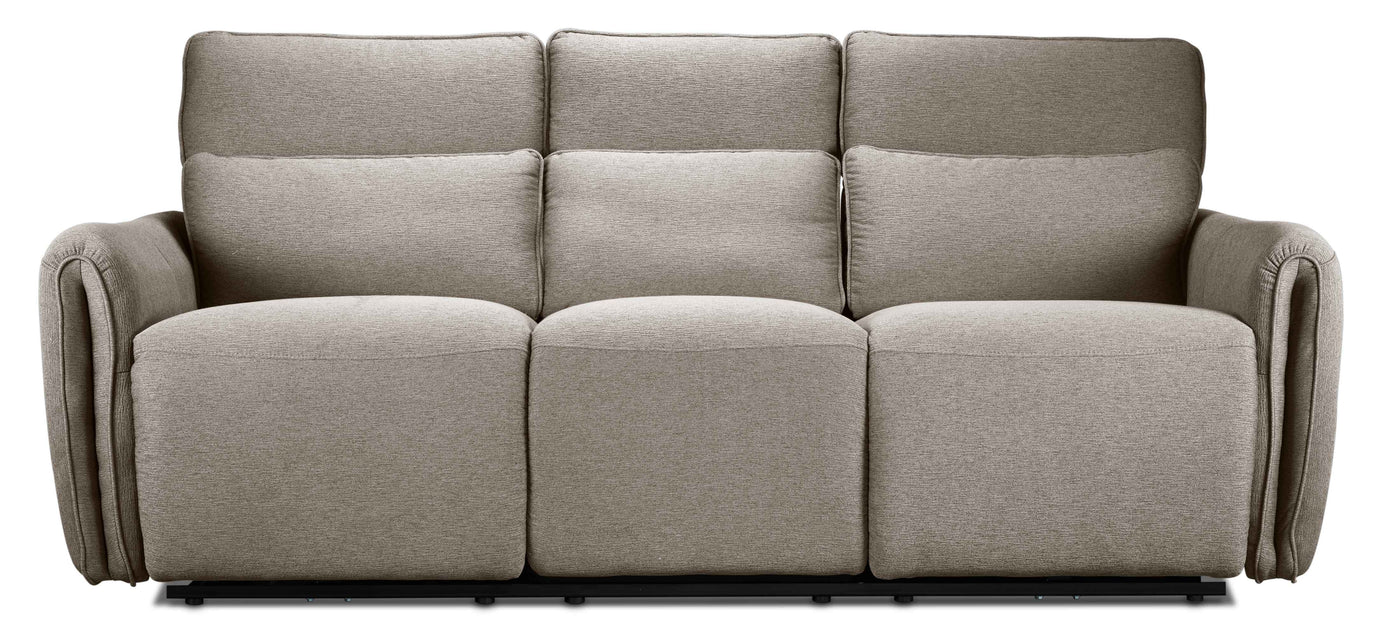 Larsen Power Reclining Sofa and Loveseat Set - Pearl