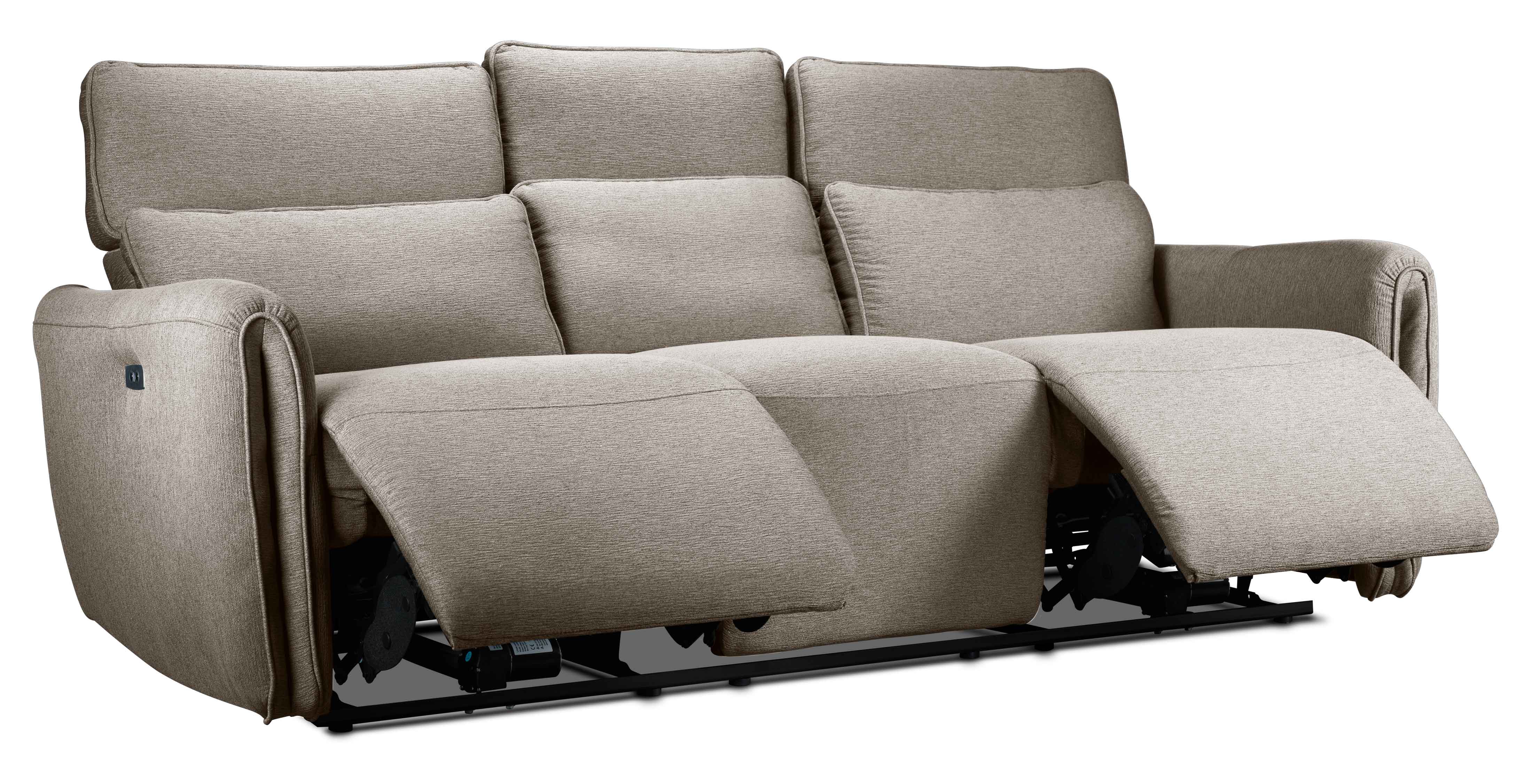 Larsen Power Reclining Sofa and Loveseat Set - Pearl