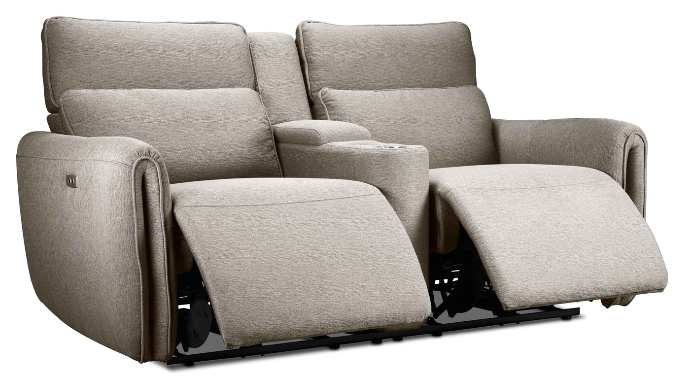 Larsen Power Reclining Sofa, Loveseat and Chair Set - Pearl