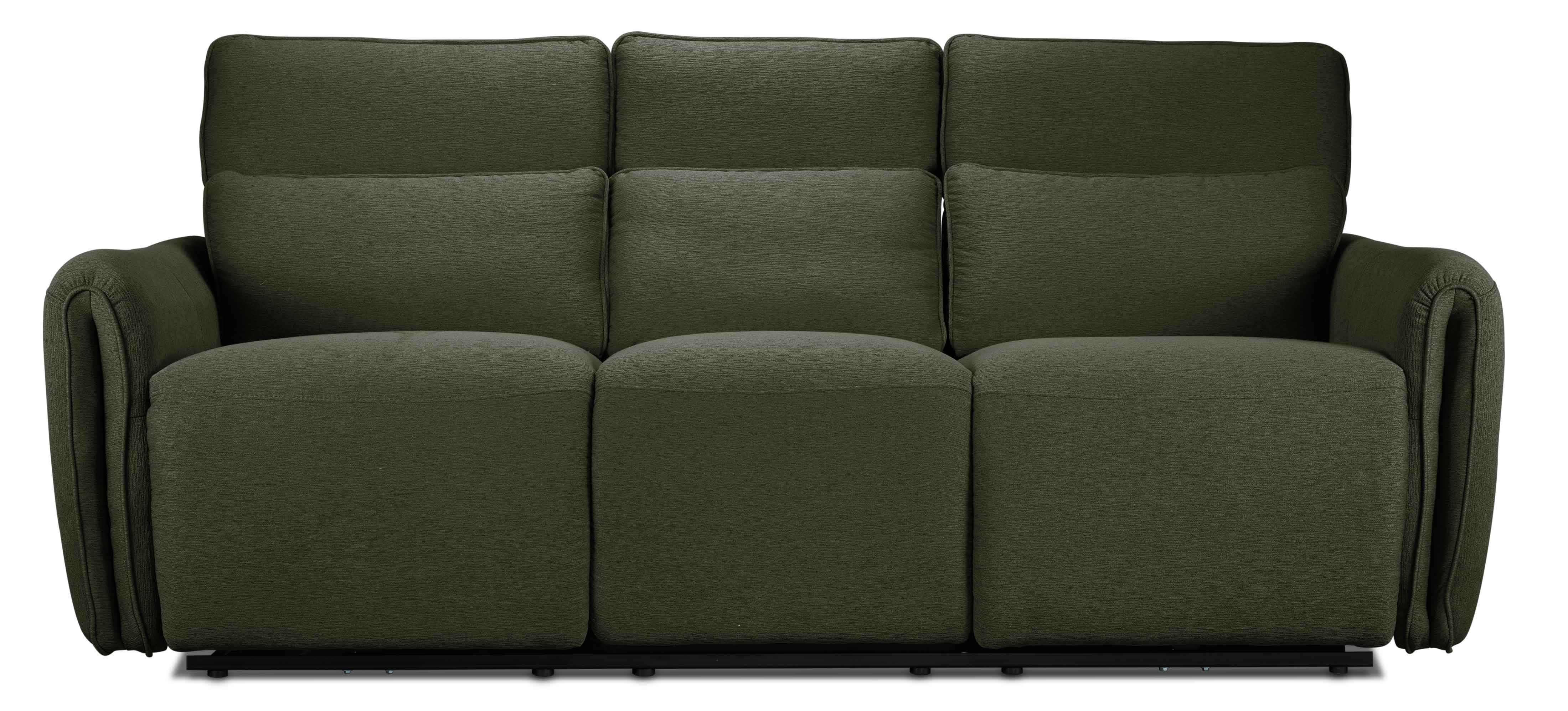 Larsen Power Reclining Sofa, Loveseat and Chair Set - Olive