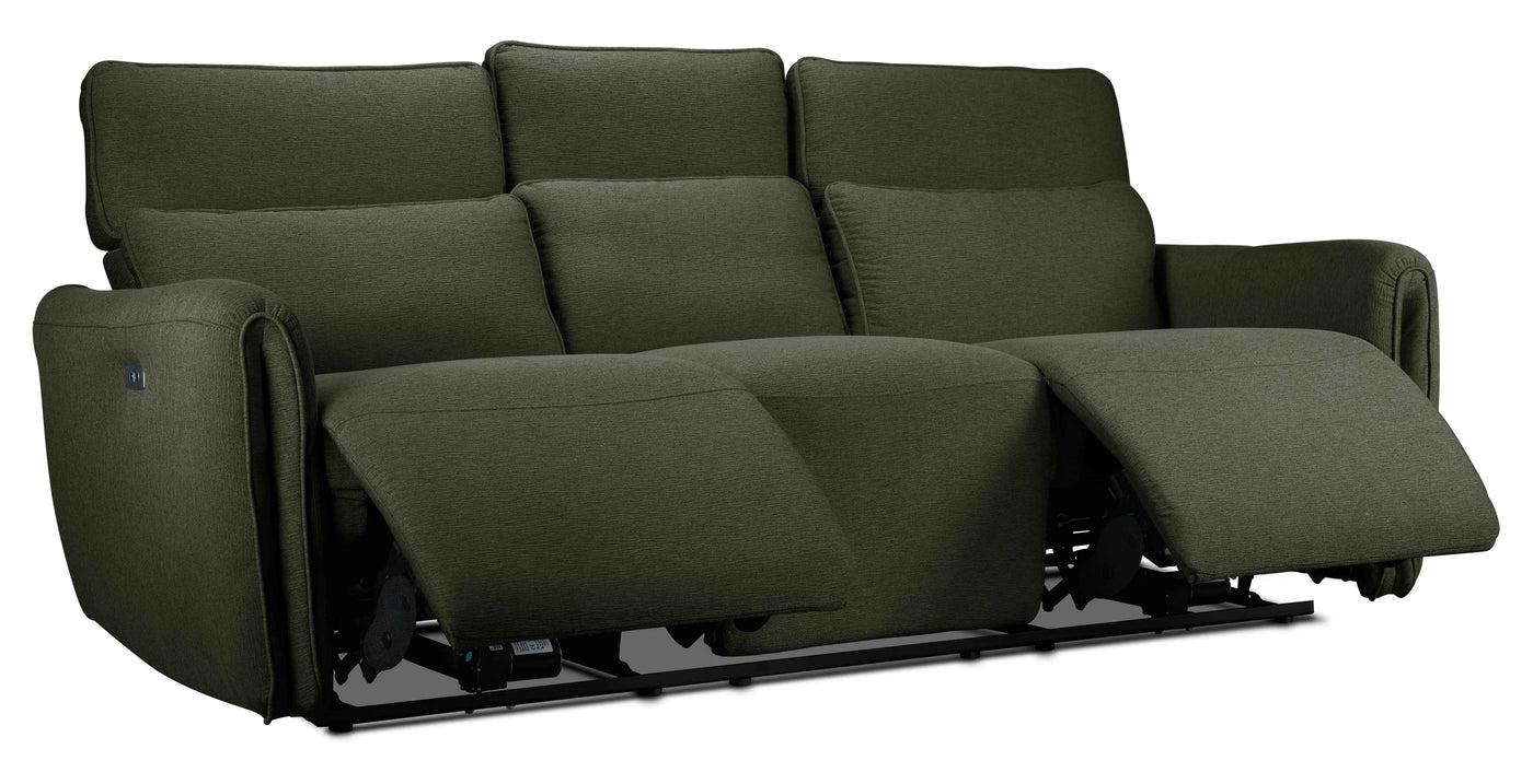 Larsen Power Reclining Sofa and Chair Set - Olive