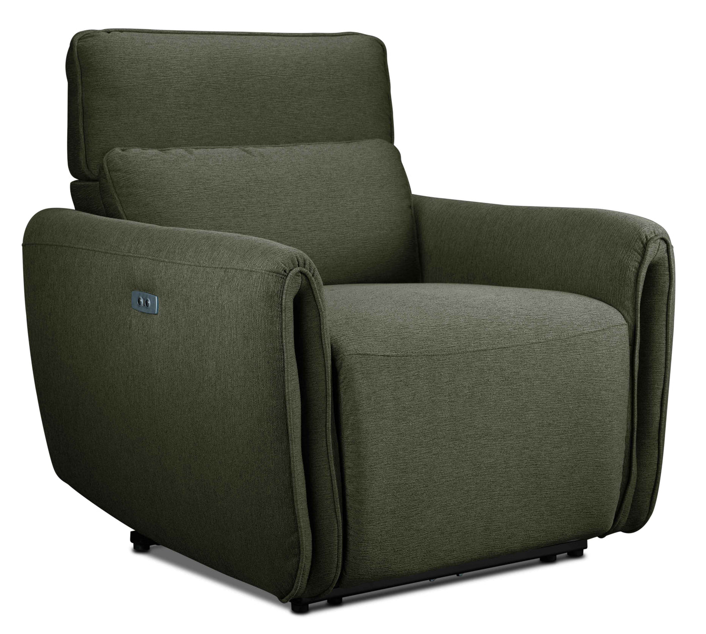 Larsen Power Reclining Sofa, Loveseat and Chair Set - Olive