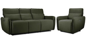Larsen Power Reclining Sofa and Chair Set - Olive