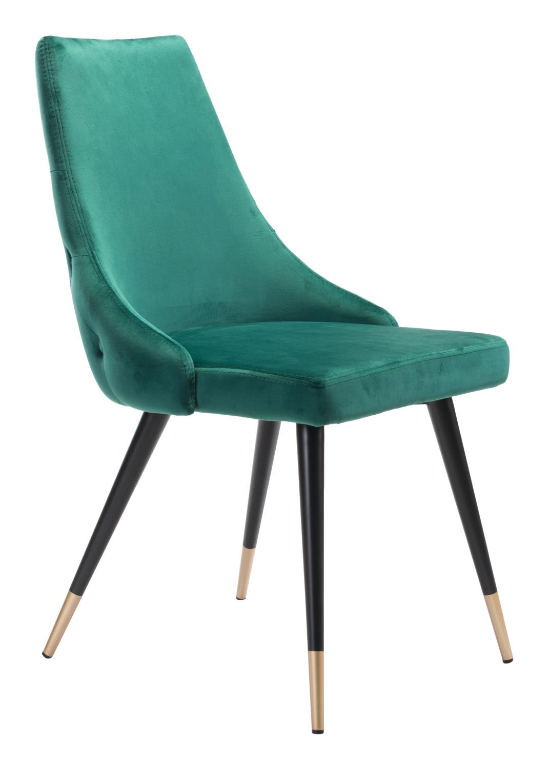 Travis Dining Chair - Green Velvet - Set of 2