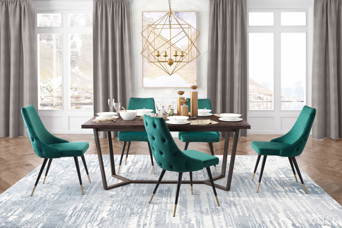 Travis Dining Chair - Green Velvet - Set of 2