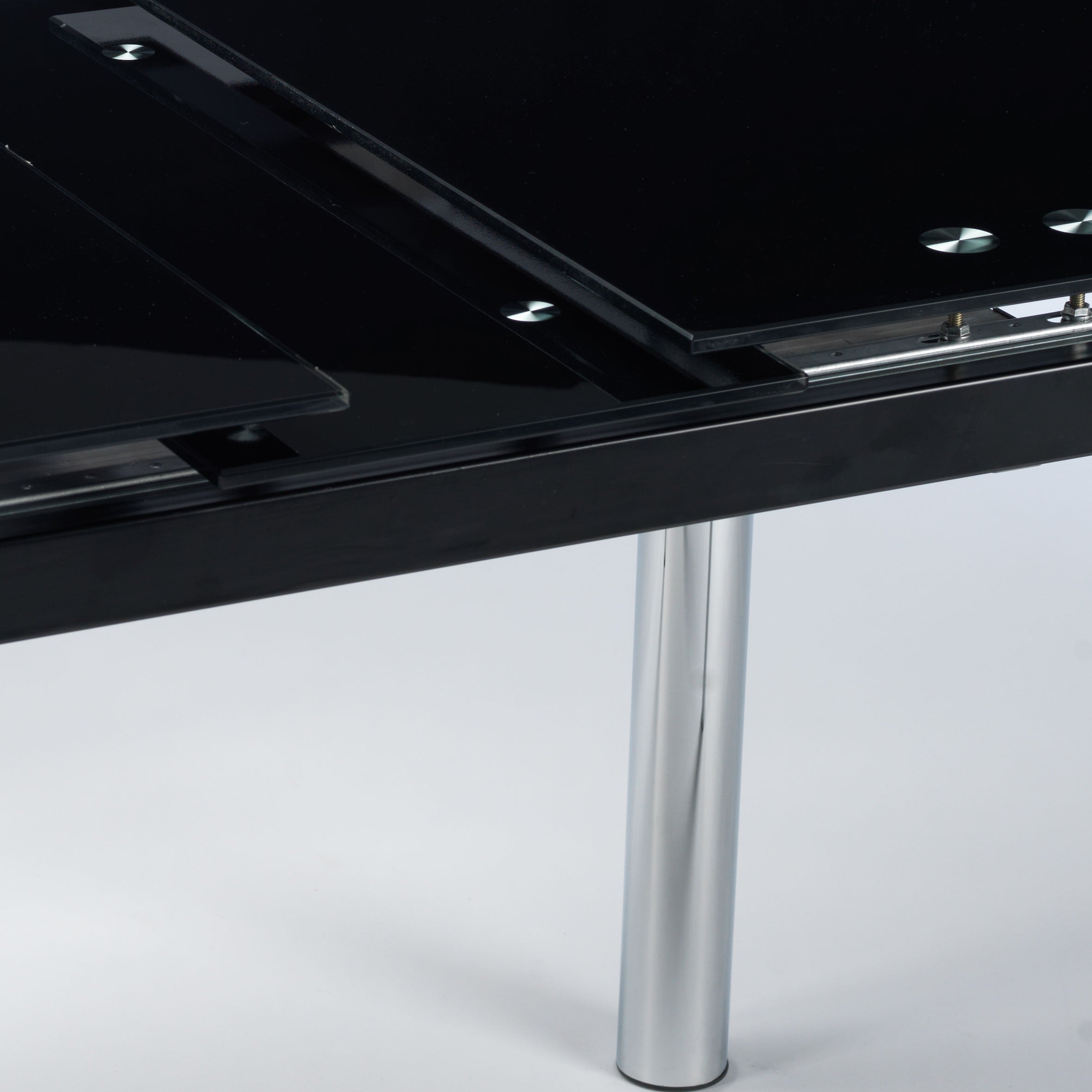Fino Extendable Dining Table - Black, Chrome