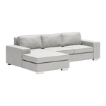 Algarve Linen Look Sectional with Reversible Chaise - Light Grey