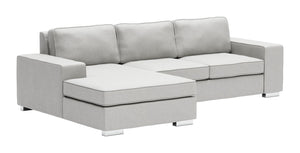 Algarve Linen Look Sectional with Reversible Chaise - Light Grey