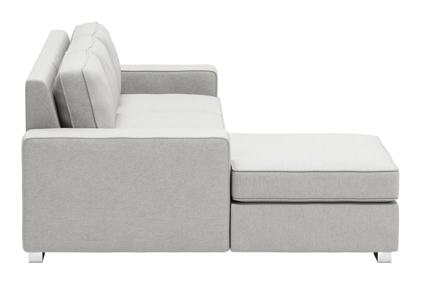 Algarve Linen Look Sectional with Reversible Chaise - Light Grey