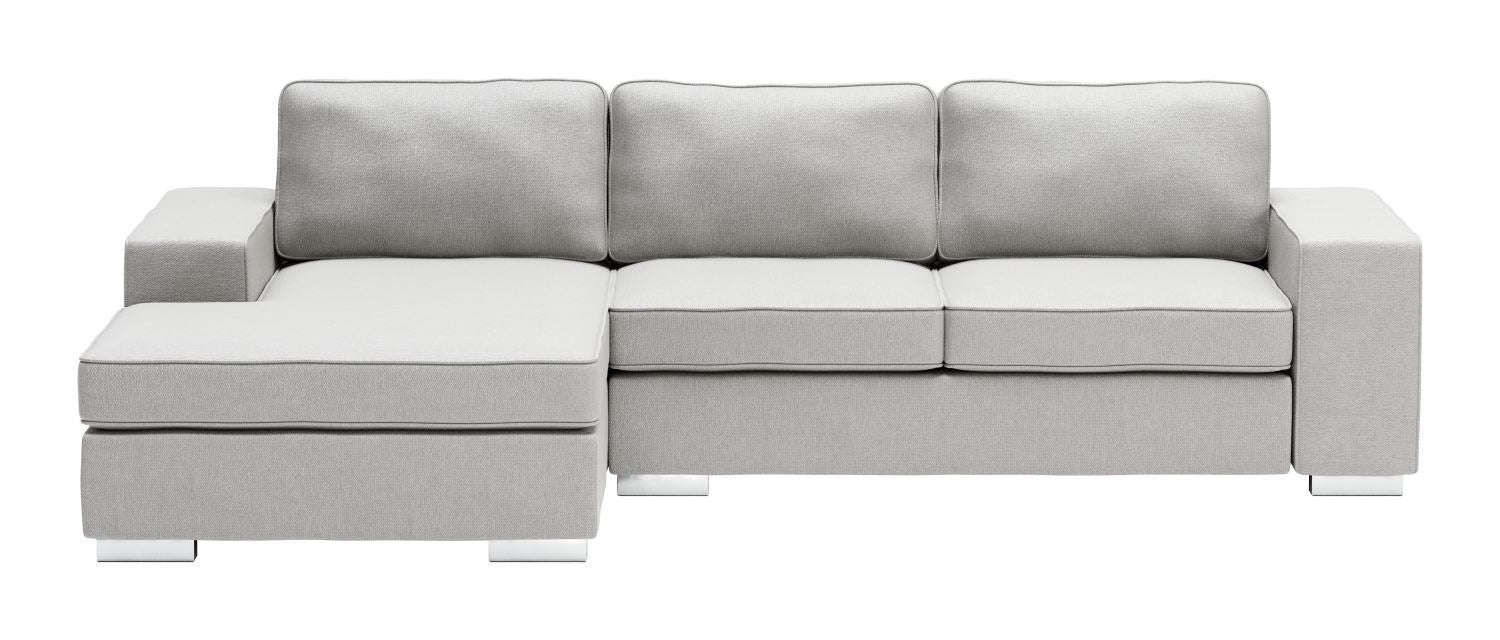 Algarve Linen Look Sectional with Reversible Chaise - Light Grey