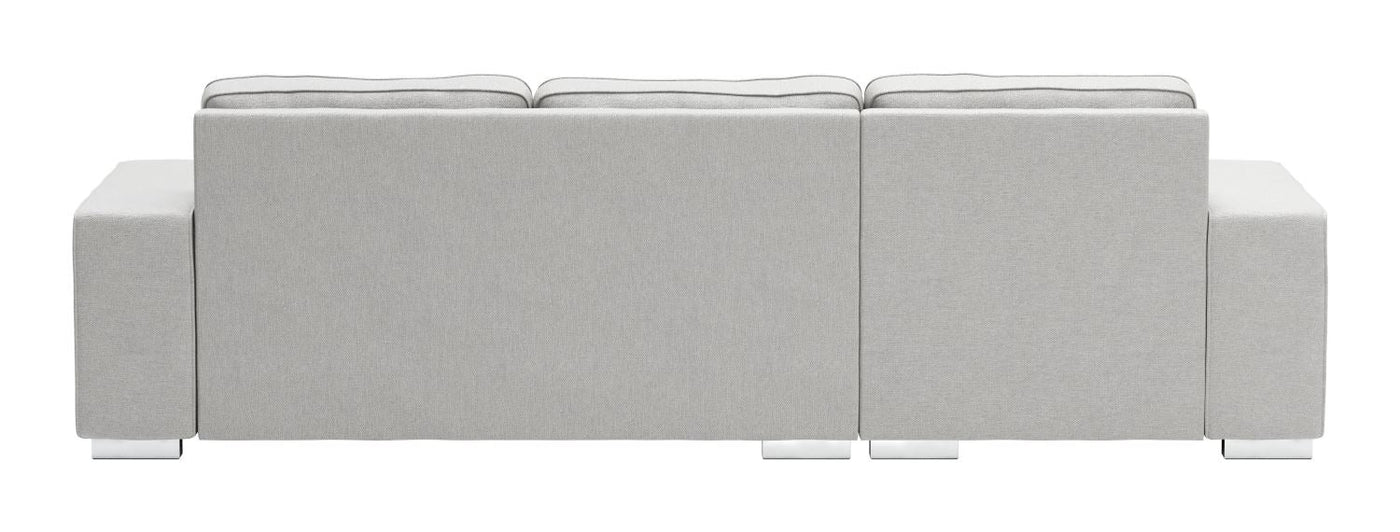 Algarve Linen Look Sectional with Reversible Chaise - Light Grey