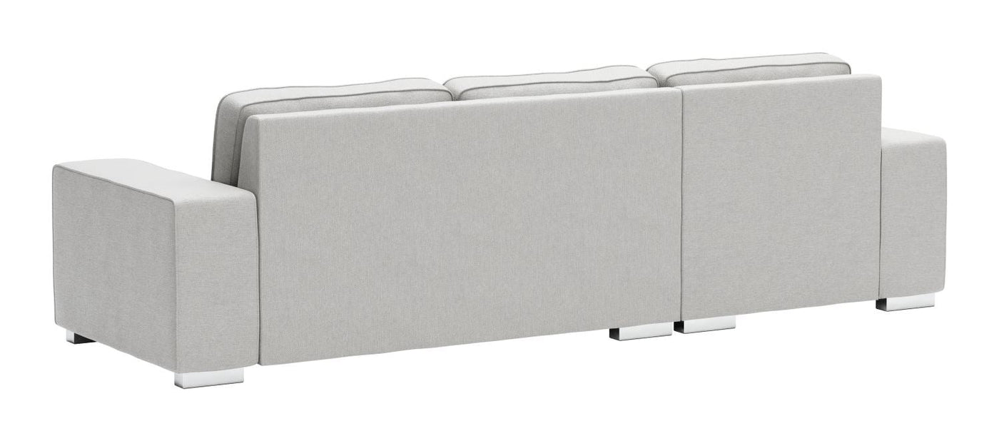 Algarve Linen Look Sectional with Reversible Chaise - Light Grey