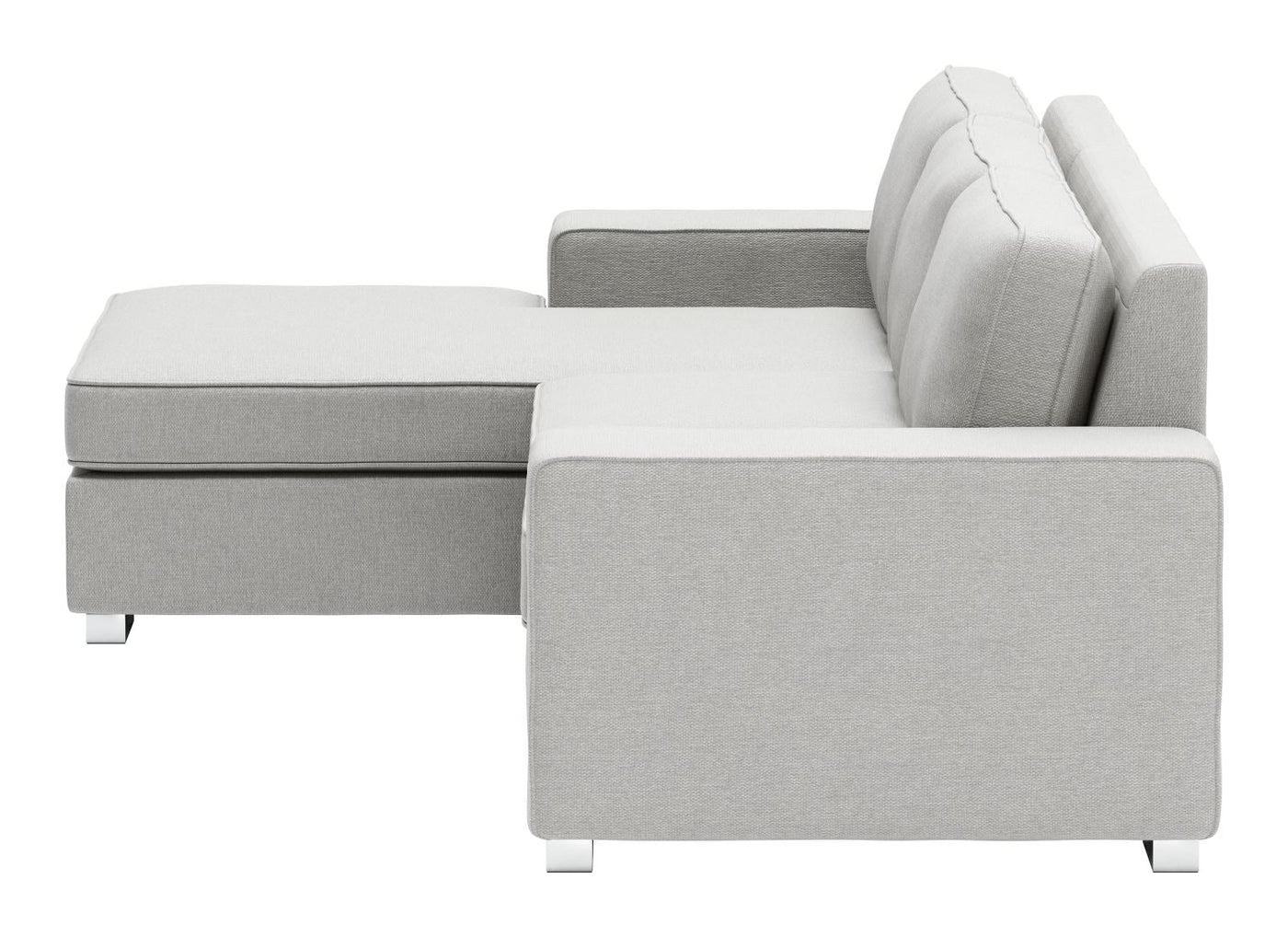 Algarve Linen Look Sectional with Reversible Chaise - Light Grey