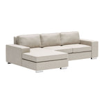Algarve Linen Look Sectional with Reversible Chaise - Beige