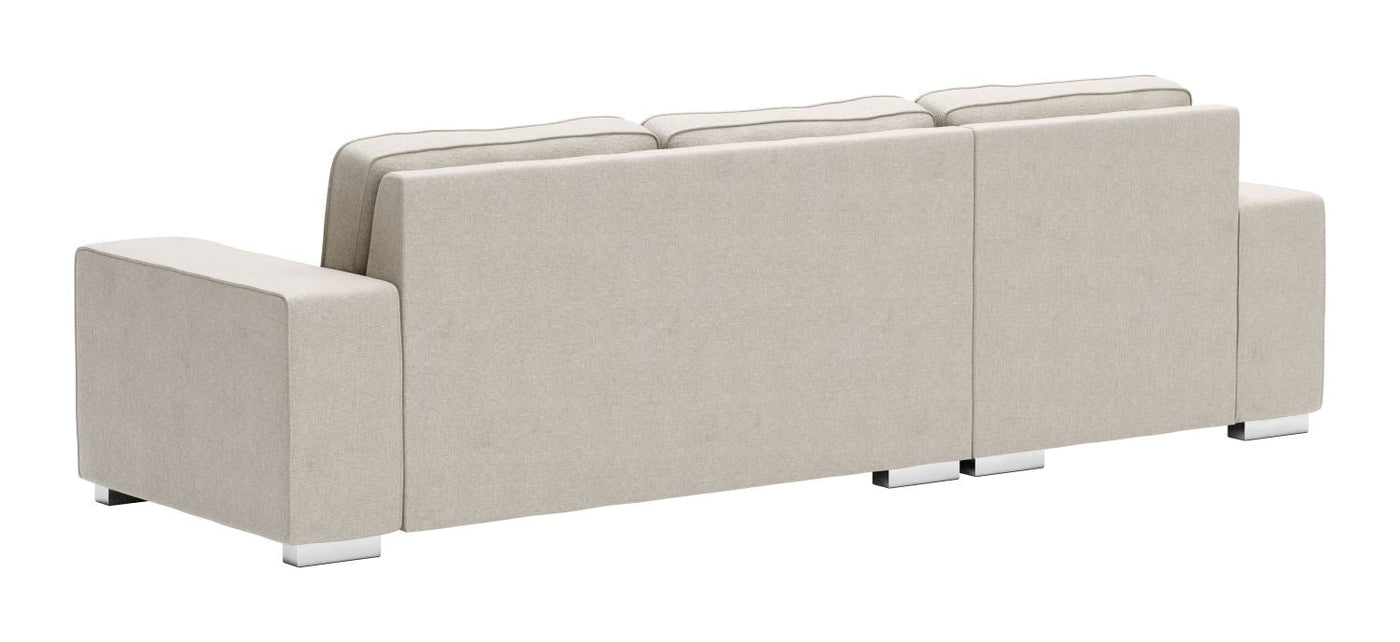 Algarve Linen Look Sectional with Reversible Chaise - Beige