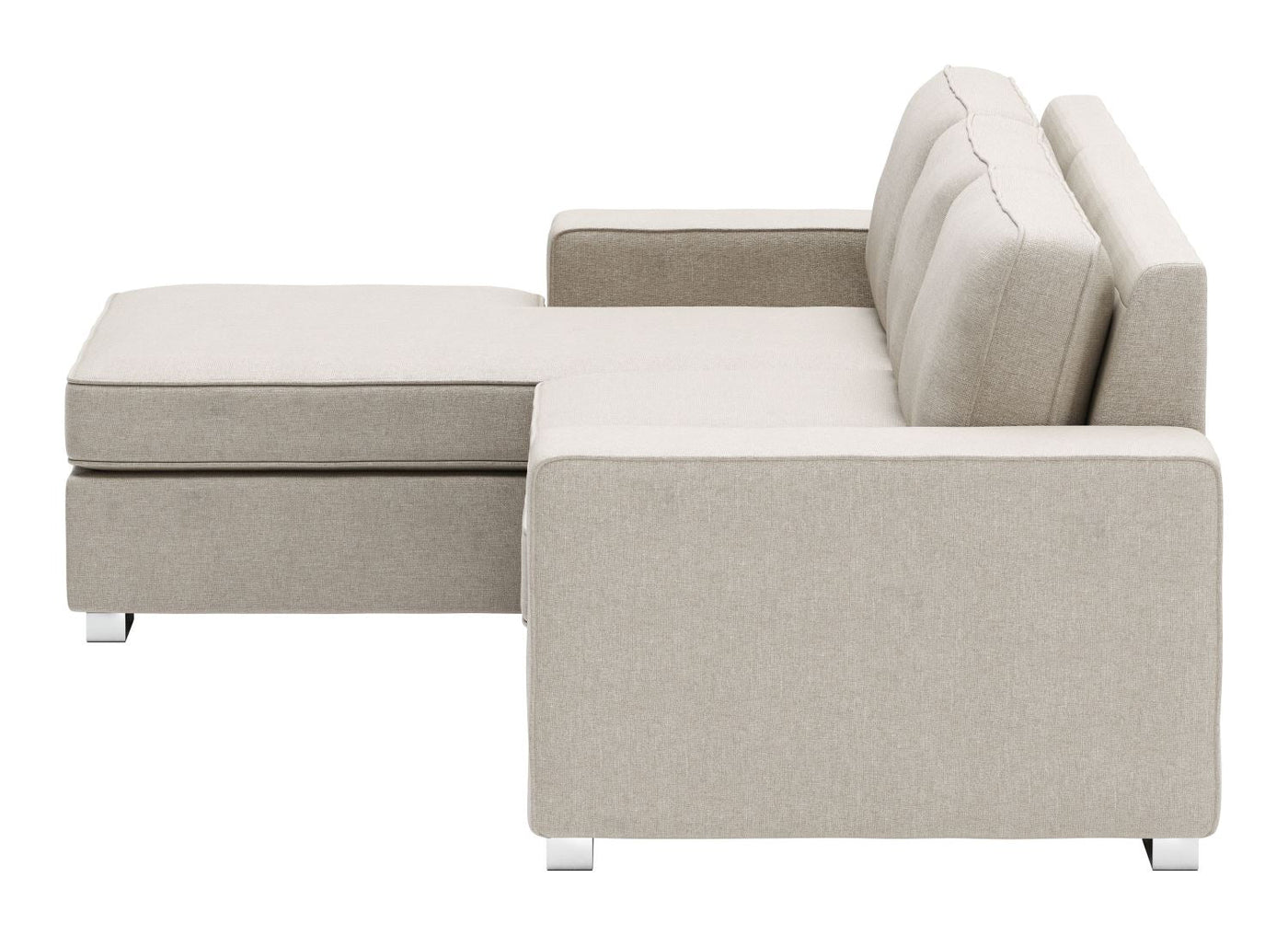 Algarve Linen Look Sectional with Reversible Chaise - Beige