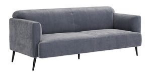 Sagres Velvet Sofa - Washed Grey / Blue