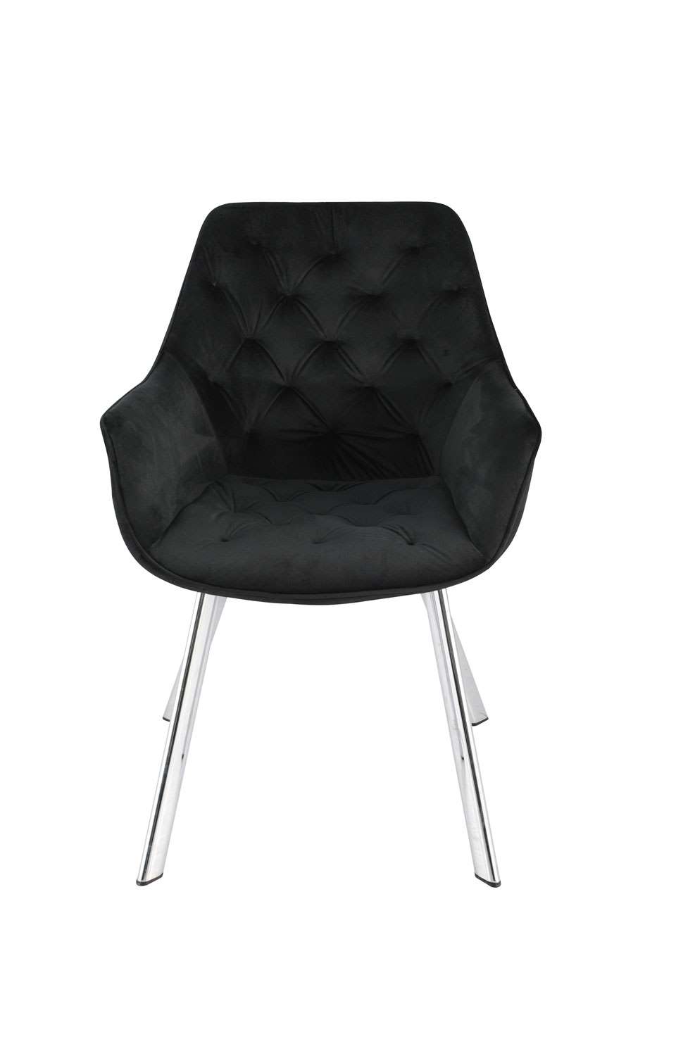 Ayami Dining Arm Chair - Black, Chrome