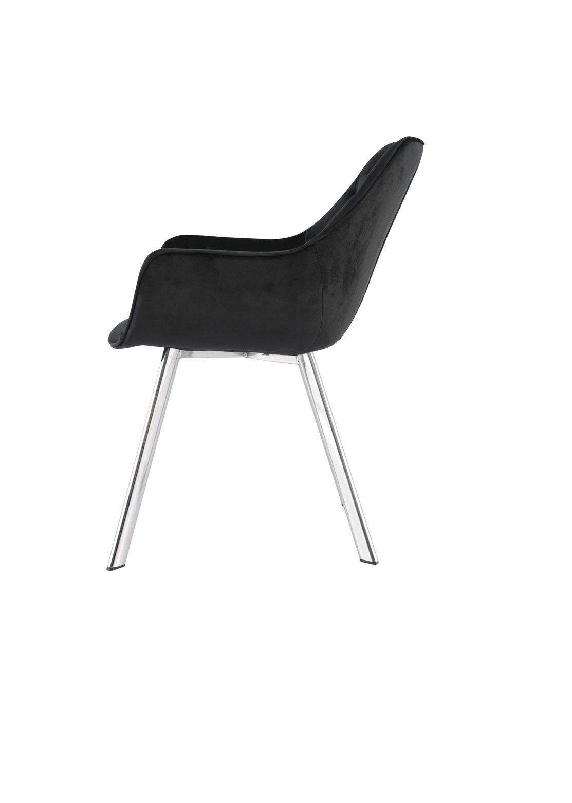 Ayami Dining Arm Chair - Black, Chrome
