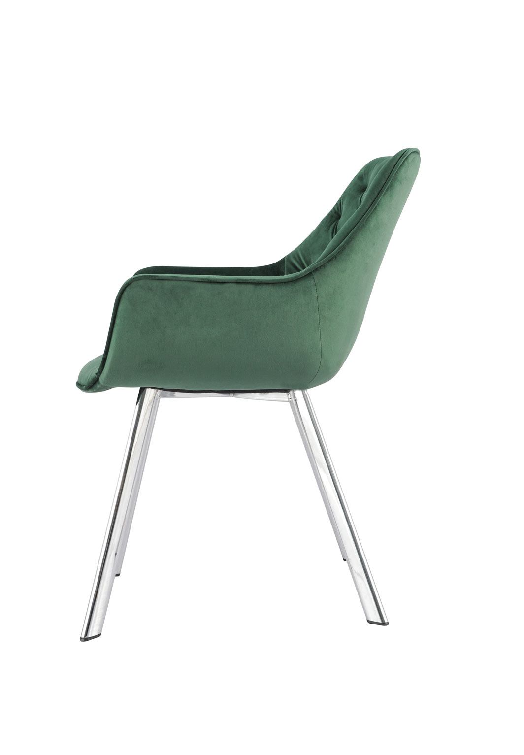 Ayami Dining Arm Chair - Green, Chrome