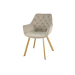 Ayami Dining Arm Chair - Beige, Gold