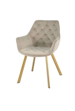 Ayami Dining Arm Chair - Beige, Gold