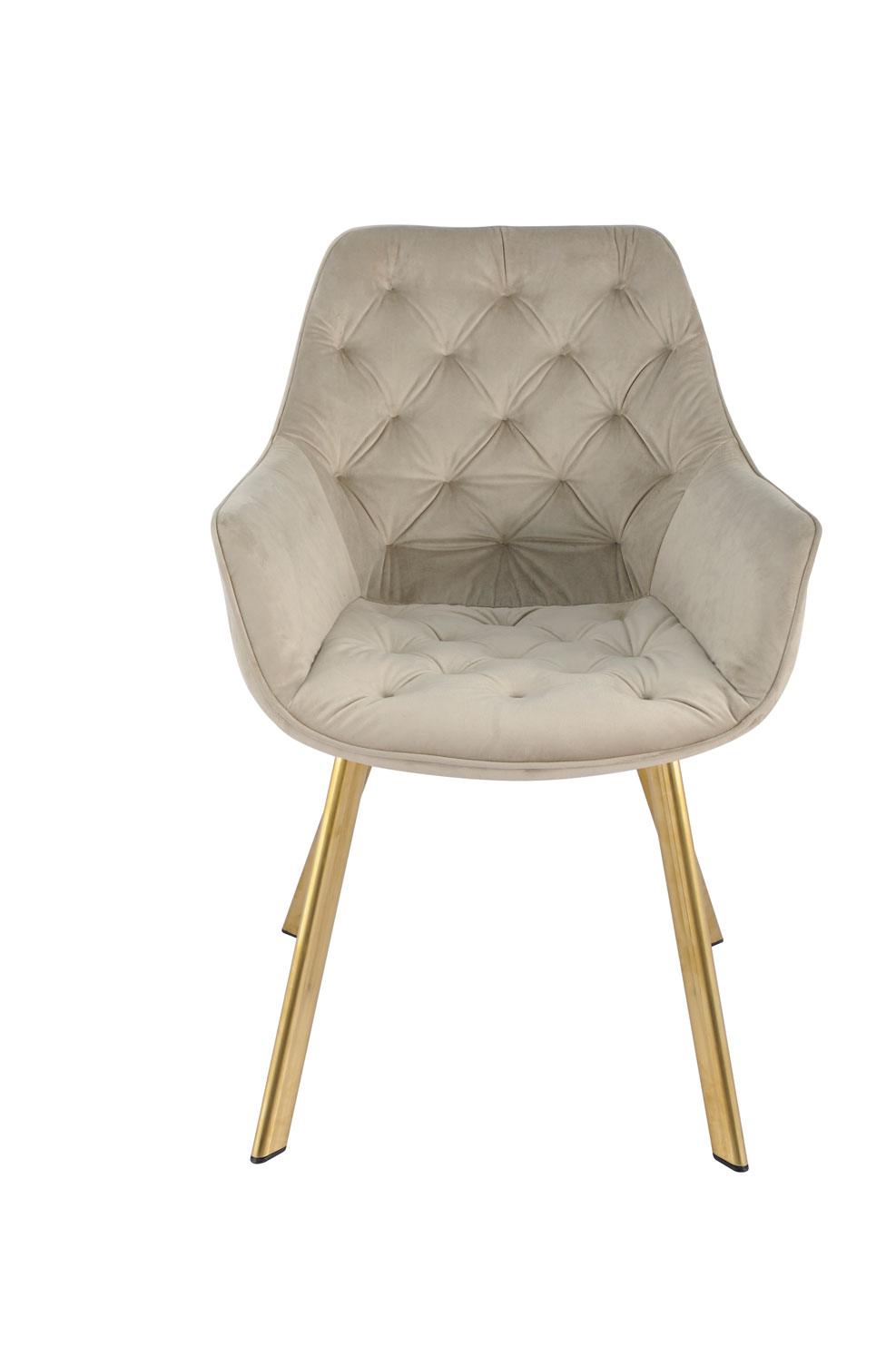 Ayami Dining Arm Chair - Beige, Gold