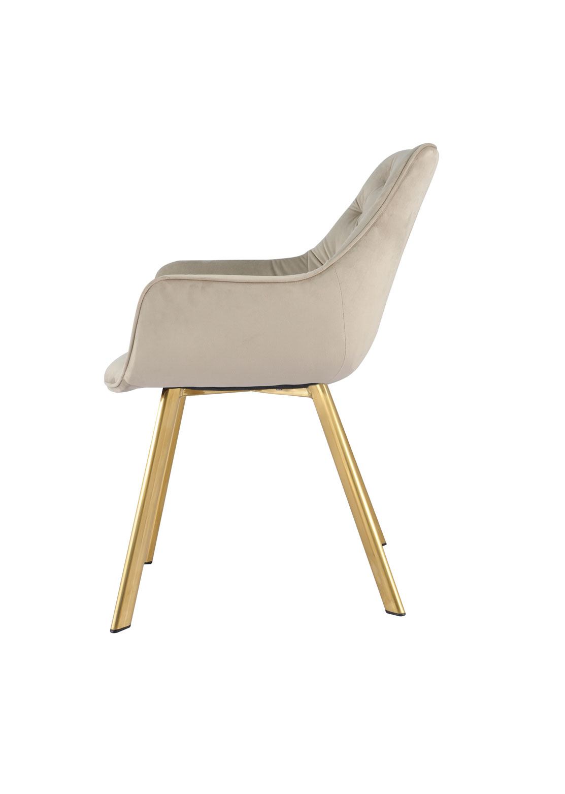 Ayami Dining Arm Chair - Beige, Gold