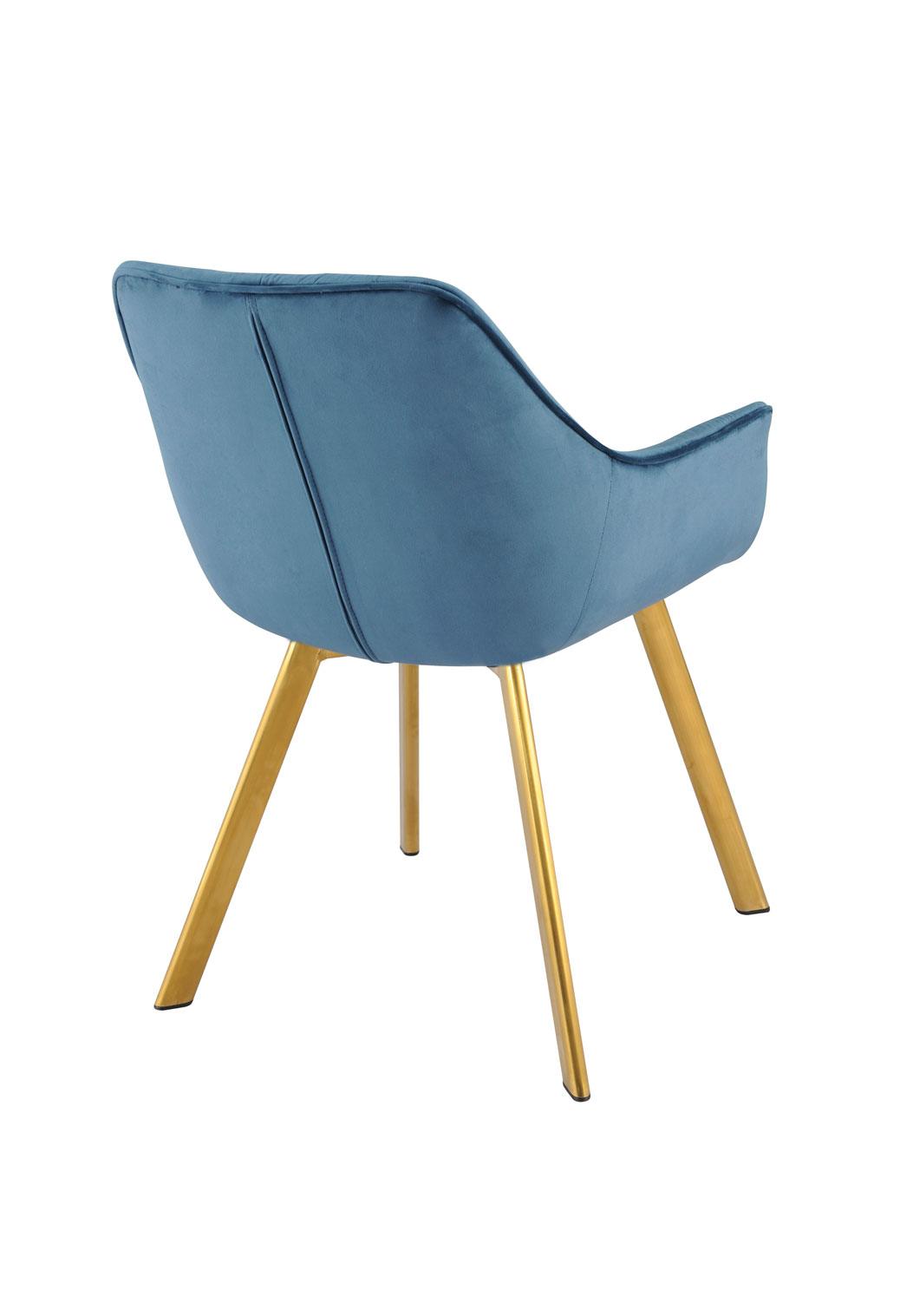 Ayami Dining Arm Chair - Blue, Gold