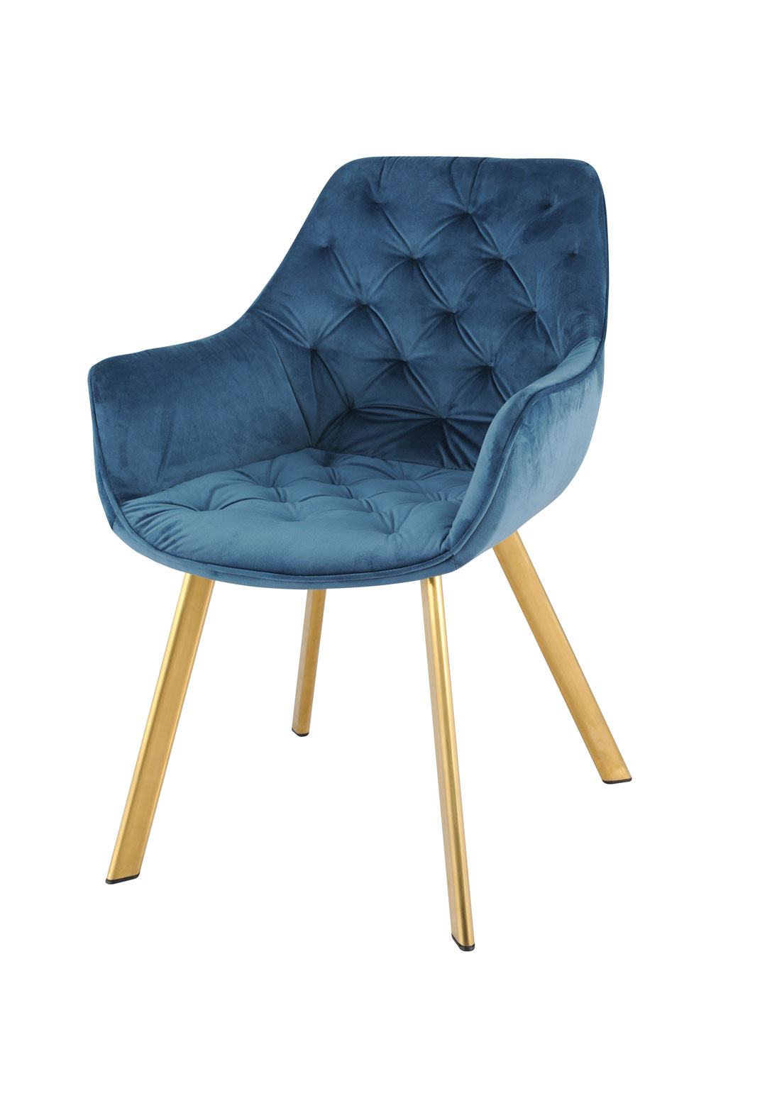 Ayami Dining Arm Chair - Blue, Gold
