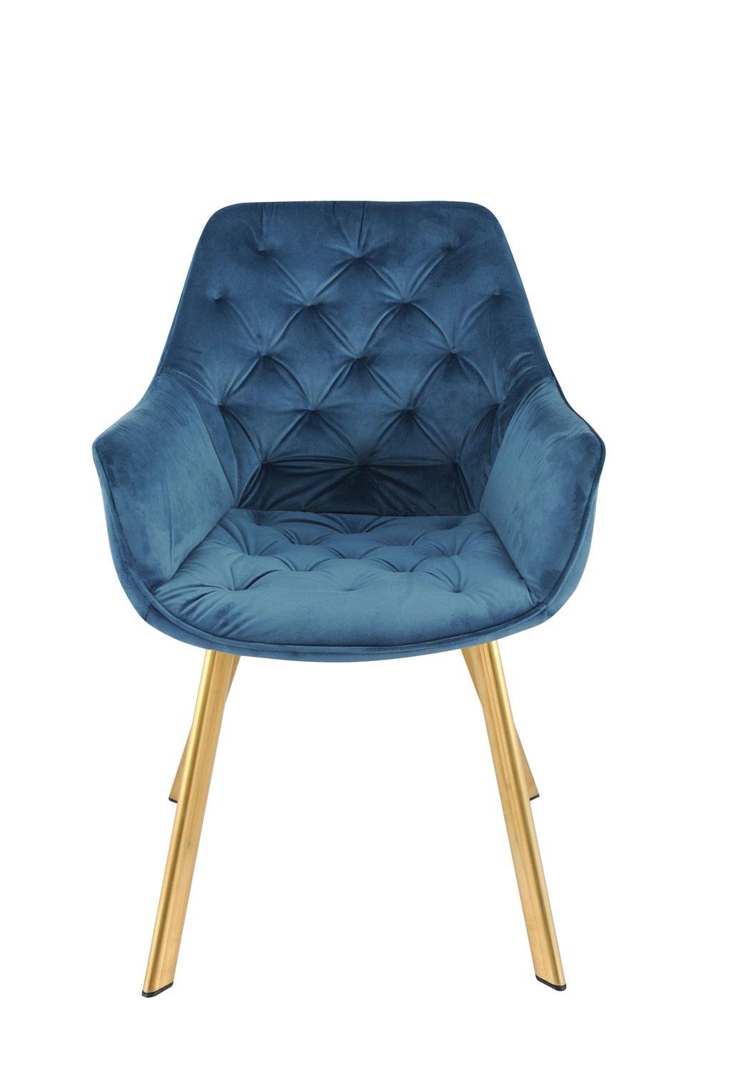 Ayami Dining Arm Chair - Blue, Gold
