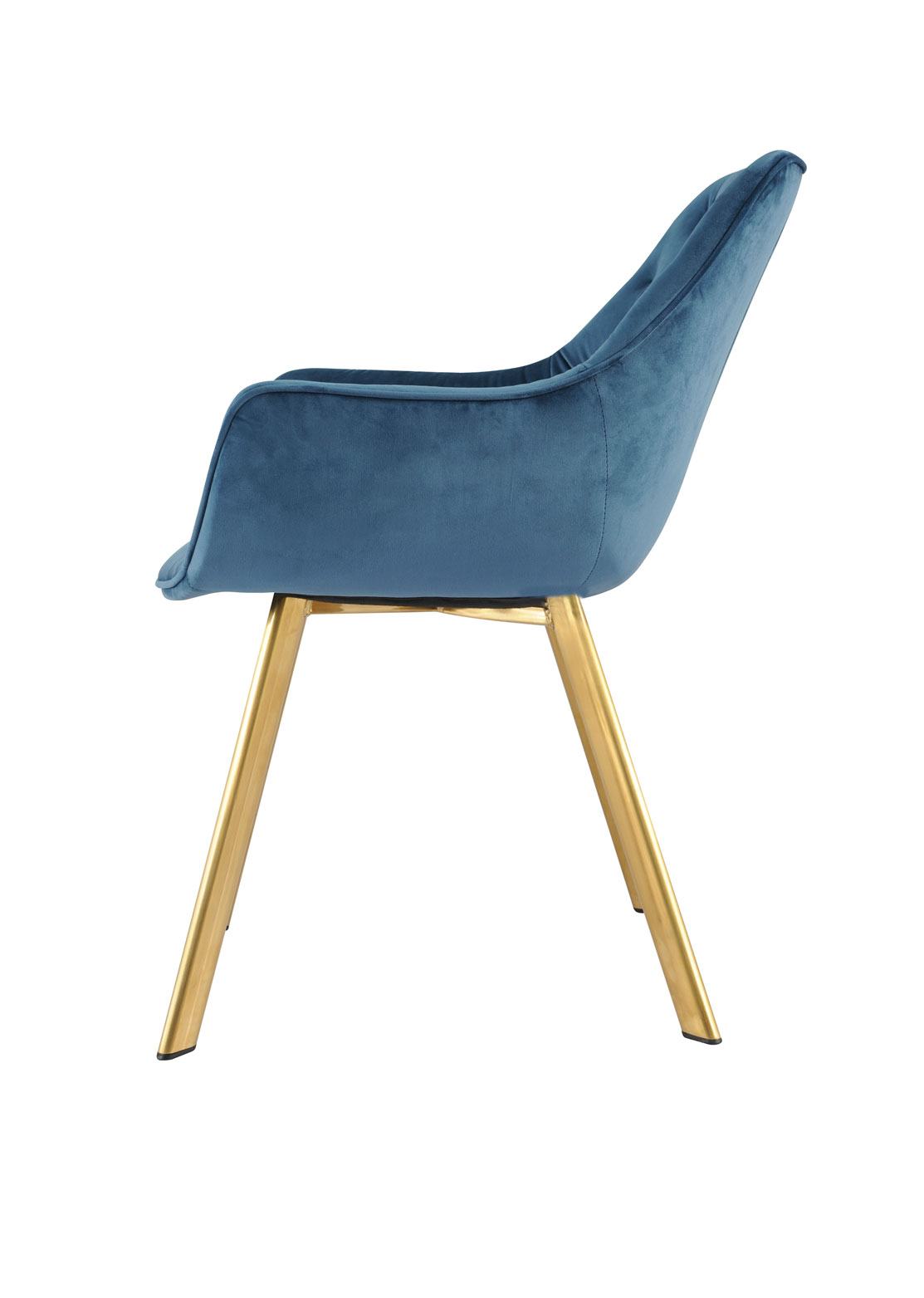 Ayami Dining Arm Chair - Blue, Gold
