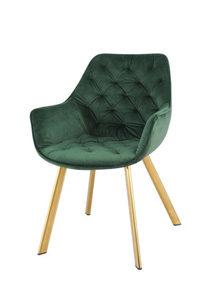 Ayami Dining Arm Chair - Green, Gold