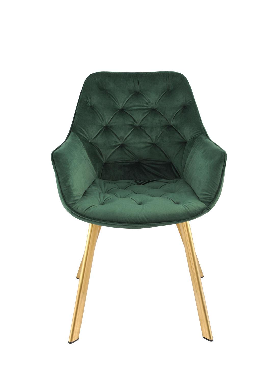 Ayami Dining Arm Chair - Green, Gold