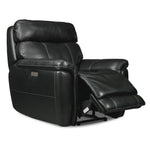 Stallion Dual Power Leather Recliner - Midnight Black