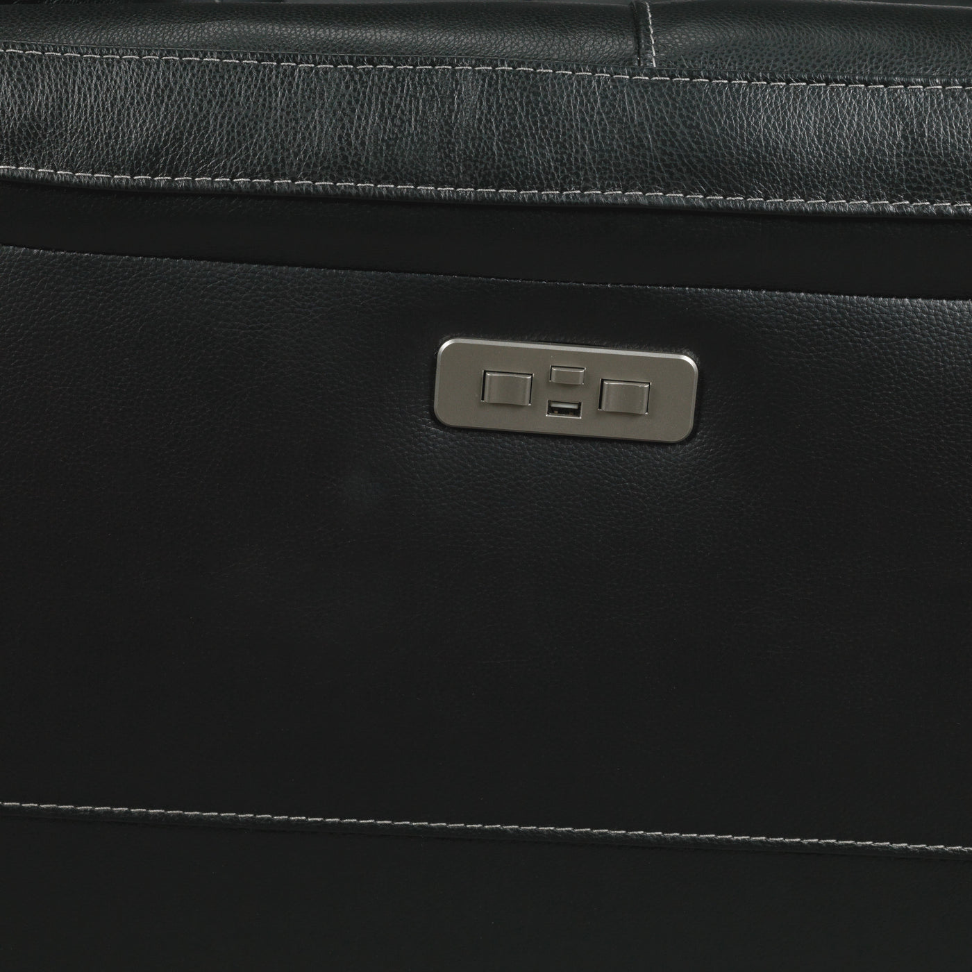 Stallion Dual Power Reclining Leather Sofa - Midnight Black