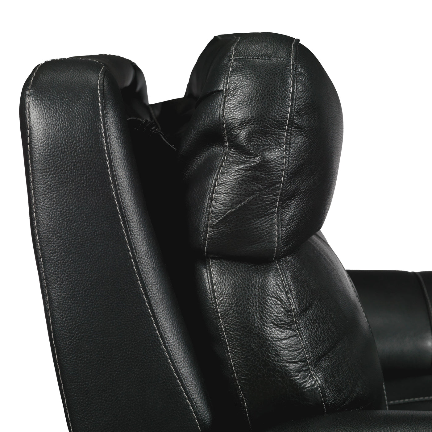 Stallion Dual Power Reclining Leather Sofa - Midnight Black