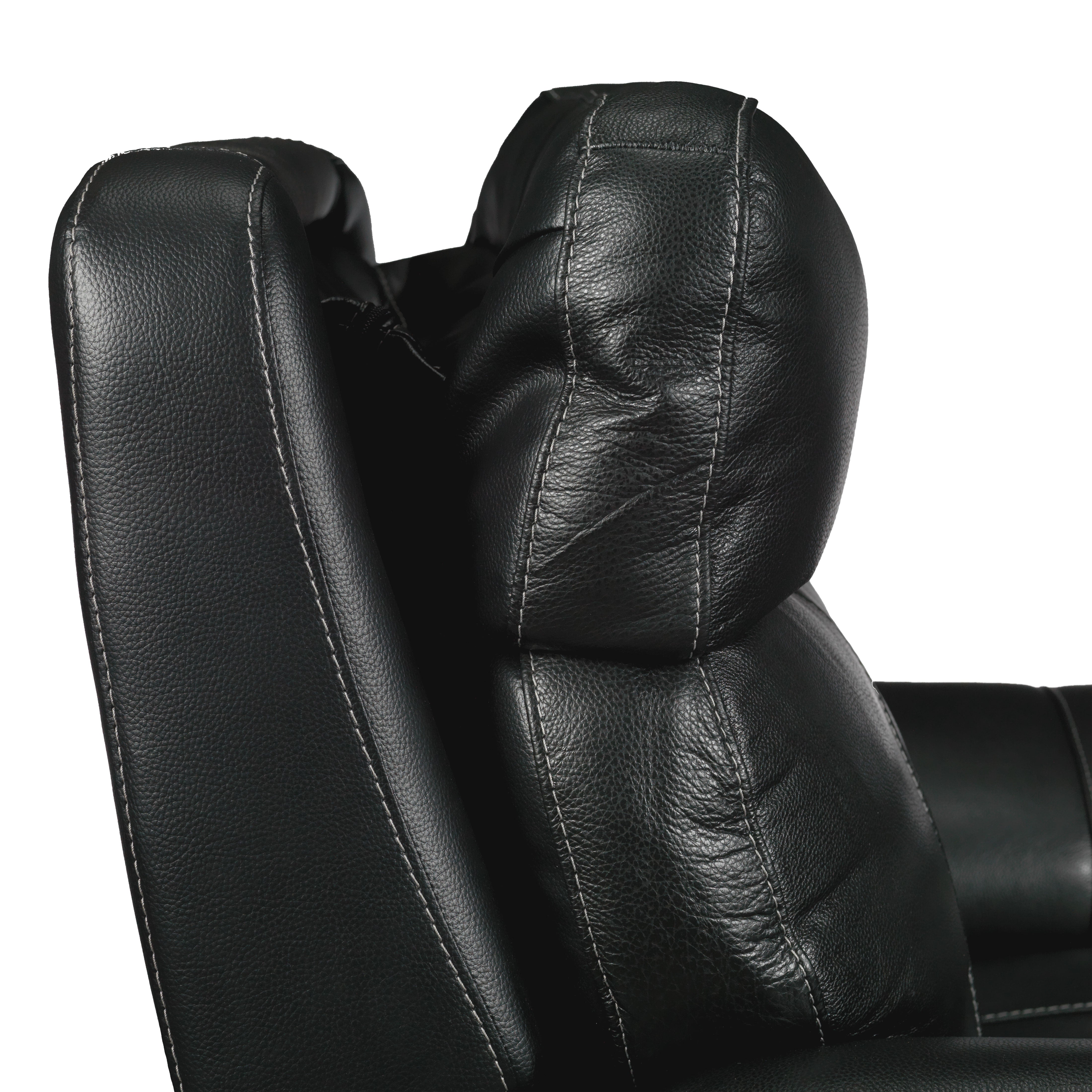 Stallion Dual Power Reclining Leather Sofa - Midnight Black