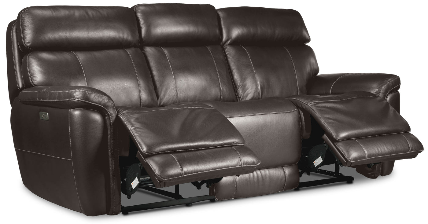 Stallion Dual Power Reclining Sofa and Loveseat Set - Dark Grey