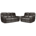 Stallion Dual Power Reclining Sofa and Loveseat Set - Dark Grey