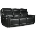 Stallion Dual Power Reclining Leather Sofa - Midnight Black