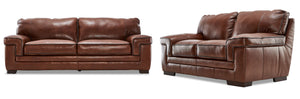 Stampede 2 Pc. Living Room Package w/ Loveseat - Cognac