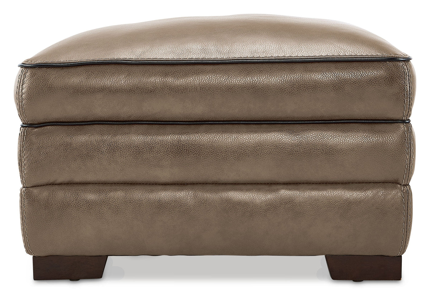Stampede Leather Ottoman - Buff