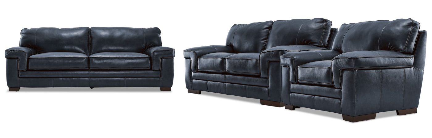 Stampede 3 Pc. Living Room Package - Cobalt