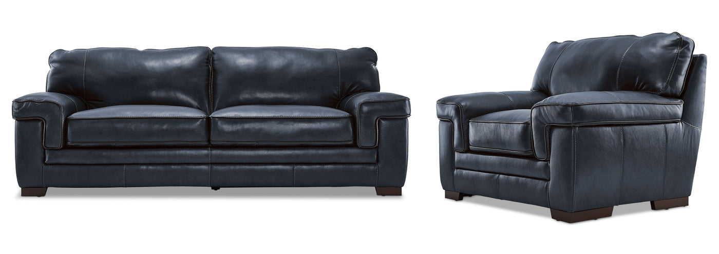 Stampede 2 Pc. Living Room Package w/ Chair - Cobalt