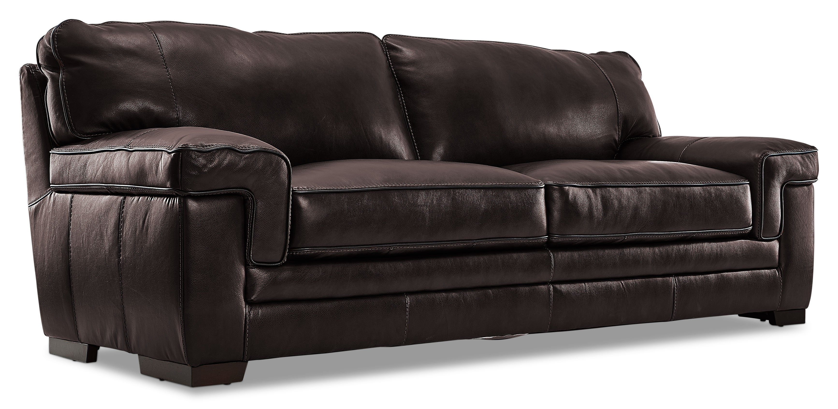 Stampede 2 Pc. Leather Living Room Package w/ Loveseat - Coffee
