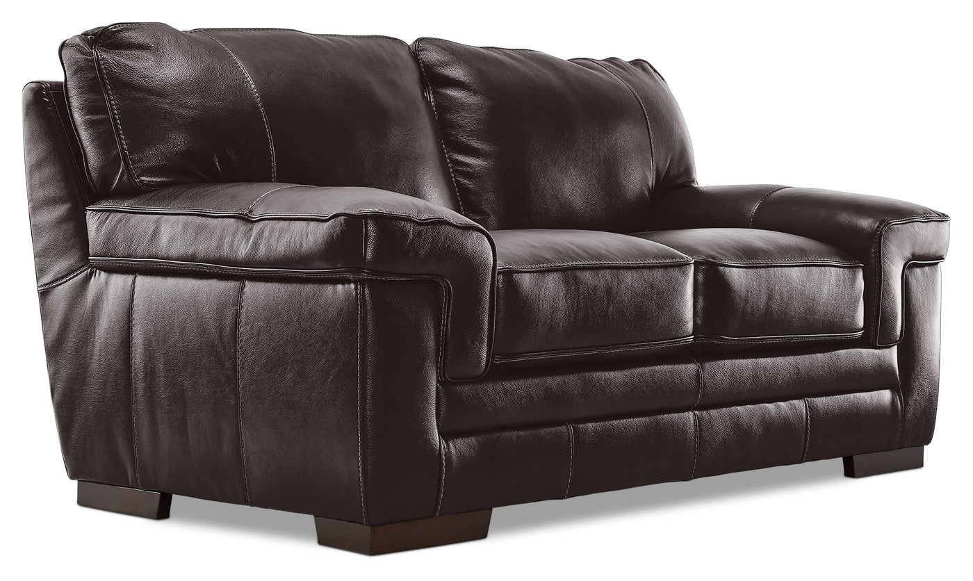 Stampede 3 Pc. Leather Living Room Package - Coffee