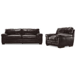 Stampede 2 Pc. Leather Living Room Package w/ Chair - Coffee