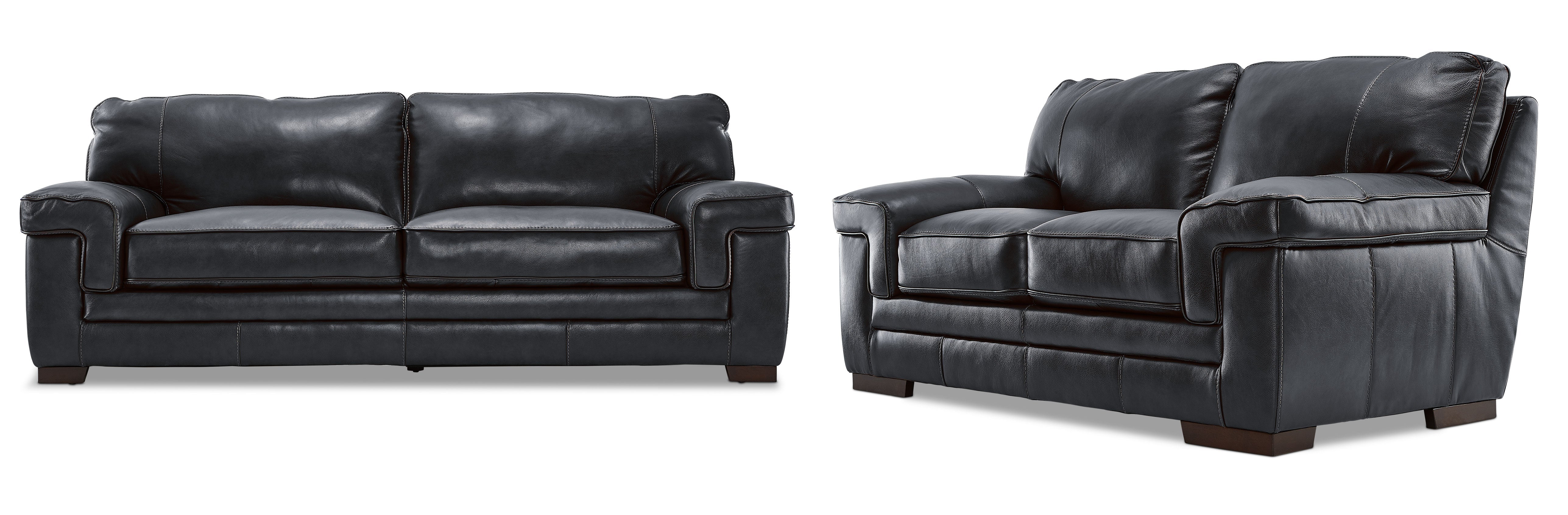 Stampede 2 Pc. Living Room Package w/ Loveseat - Charcoal