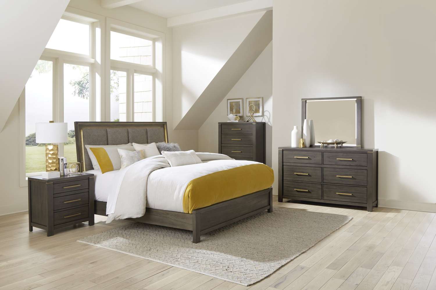 Amara 6-Piece Queen Bedroom Set - Greyish Brown